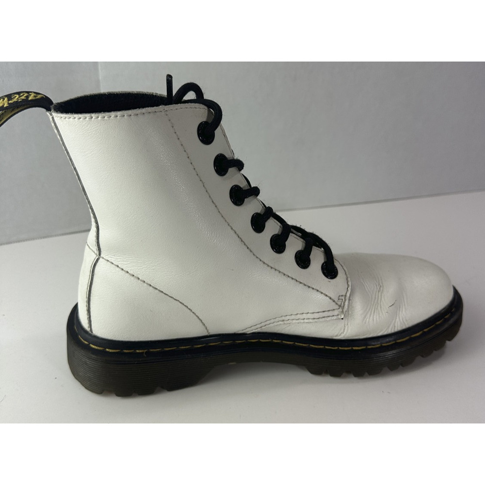 Dr. Martens Luana White Leather Lace Up Combat Ankle Boots AW004 Women’s Size 7 - Picture 7 of 16
